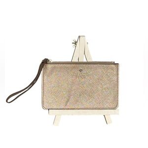 Kate Spade Metallic Rose Gold Saffiano Leather Wristlet